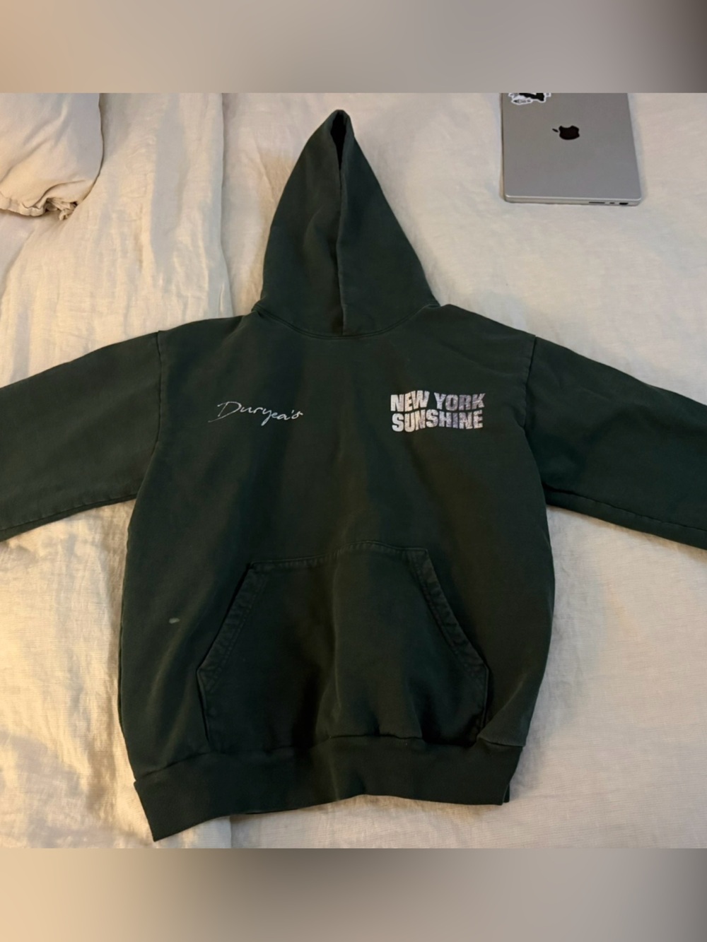 New York Sunshine Hoodie - Duryeas version. Dark Green